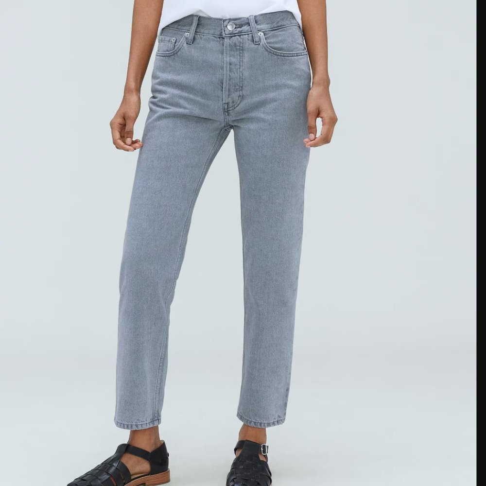 Everlane The Rigid Slouch Jean Vintage Grey size 26 NWT